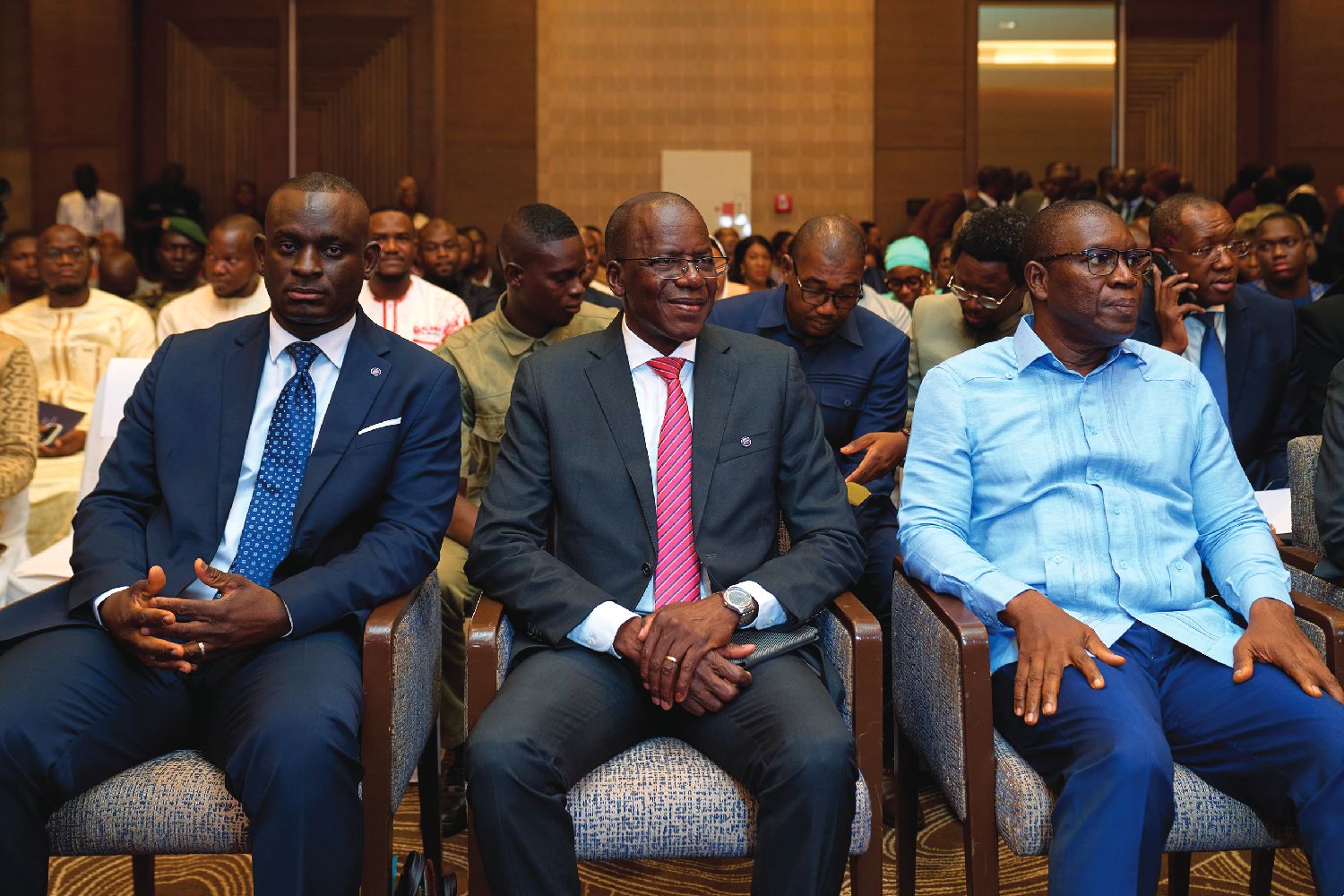 M. Sayouba Ouédraogo, directeur général d’AFG Bank Mali, M. Sionlé Yeo, directeur général du Groupe AFG Holding et le Professeur Amadou Keïta, ministre des Mines du Mali.